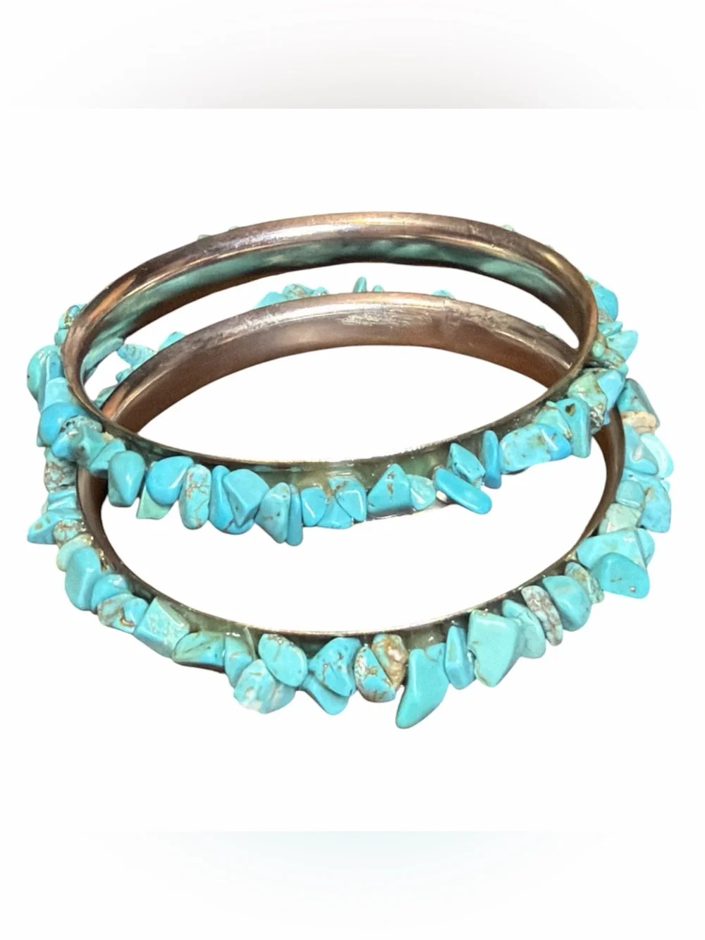 Turquoise Chip Bangle Bracelets - Women Jewelry